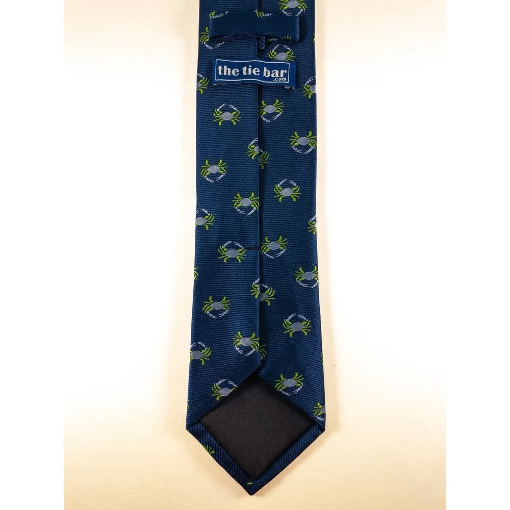 The Tie Bar, Novelty Crab Fine Ribbed Embroidered Jacquard Faille, silk,  61x3